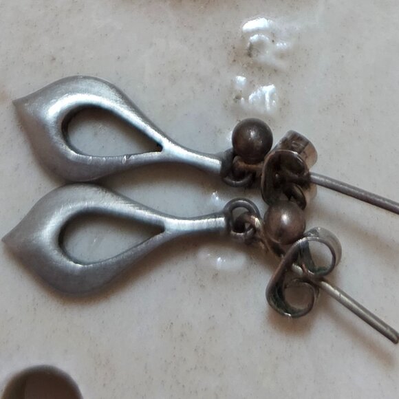 Bundle of Bronze, Silver Dangle and Gold Post Earrings - Picture 5 of 8